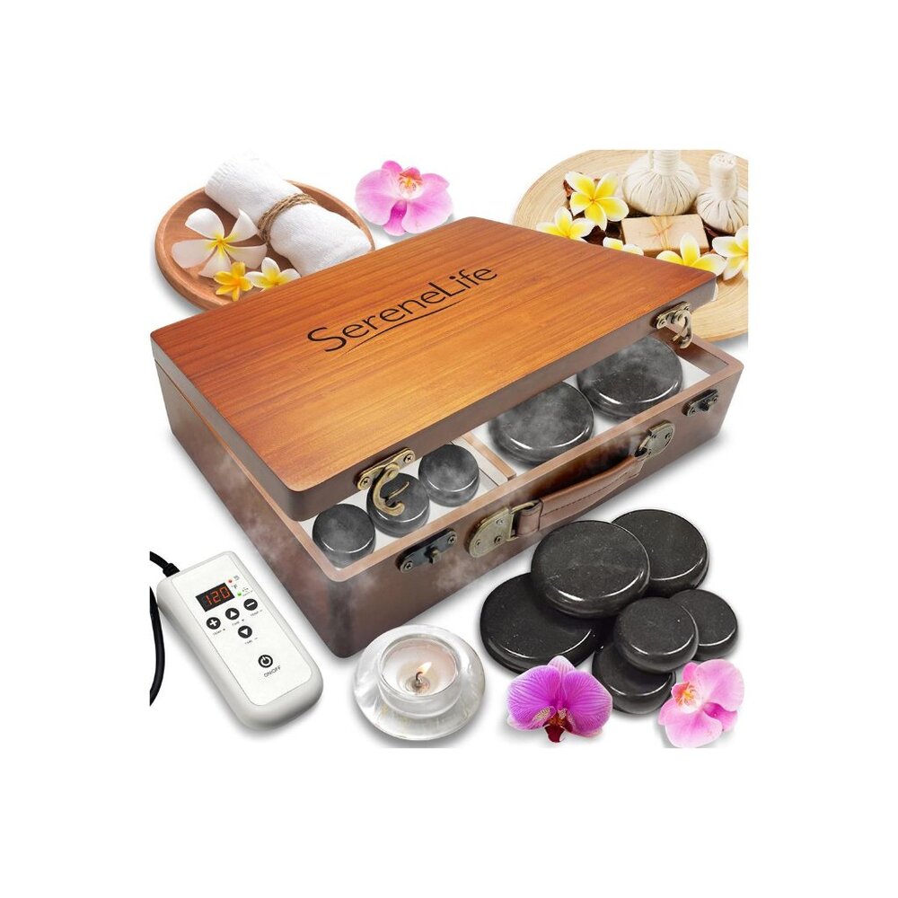 New SereneLife Hot Stone Massage Kit with Warmer Case